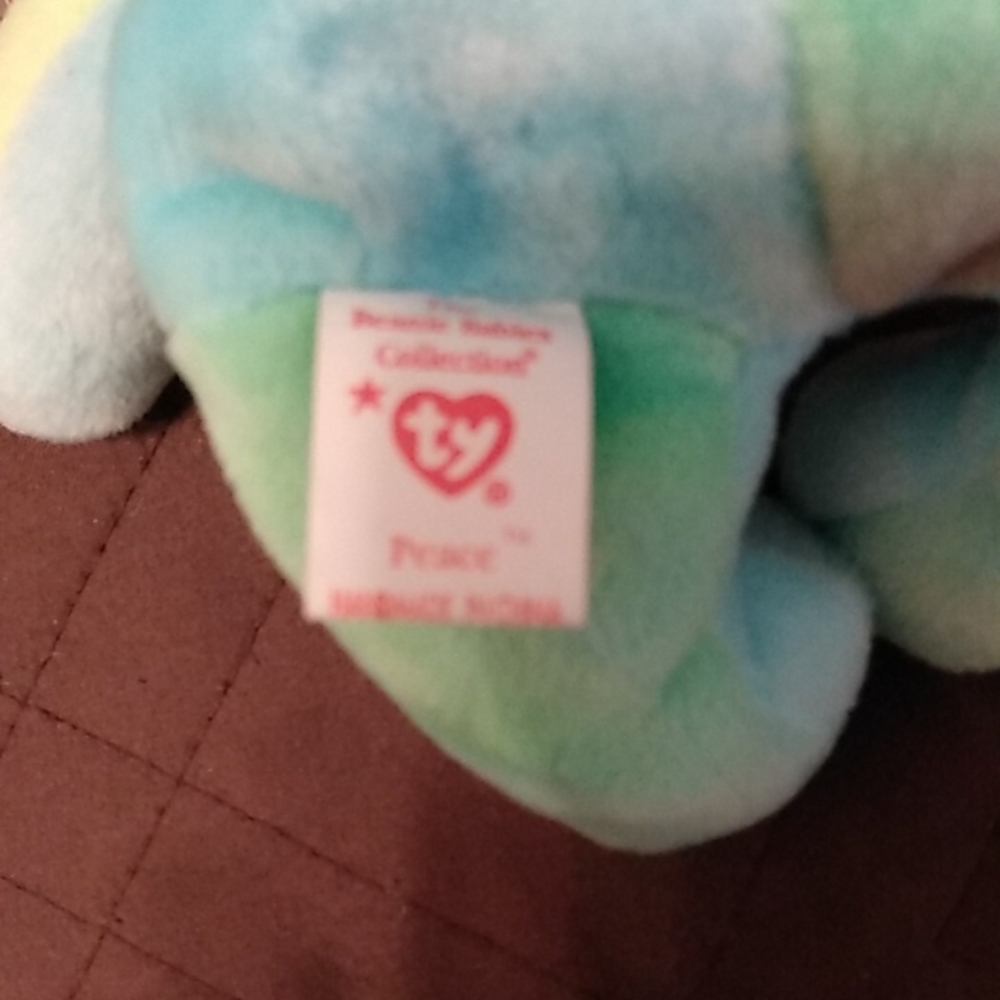 RARE! Peace neon beanie baby in mint condition - Picture 6 of 7